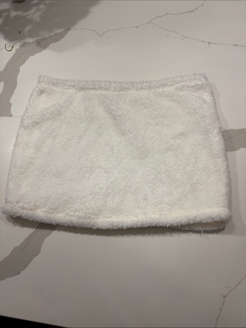 SHEIN White Fuzzy Mini Skirt
